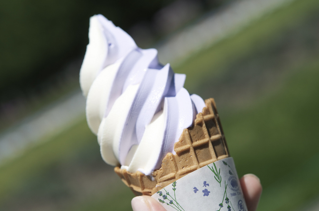 Vanilla Lavender Ice Cream Cone