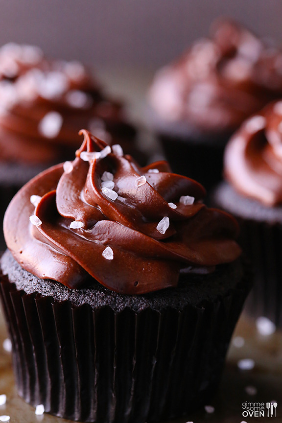 Recipe: Salted Dark Chocolate Cupcakes