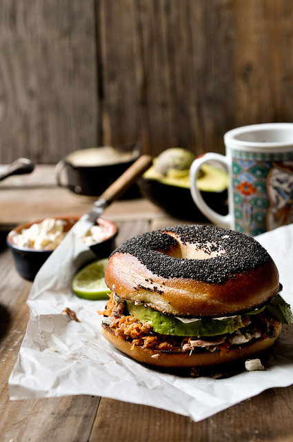 Bagel sandwich by ashafsk on Flickr.