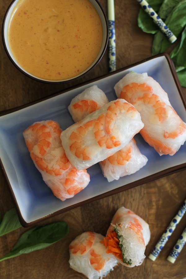Homemade Spring Rolls with Peanut Sauce