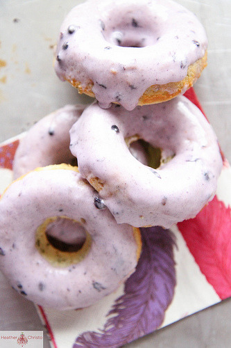 Lemon Balm Yogurt Donuts with Blackberry Glaze Heather Christo