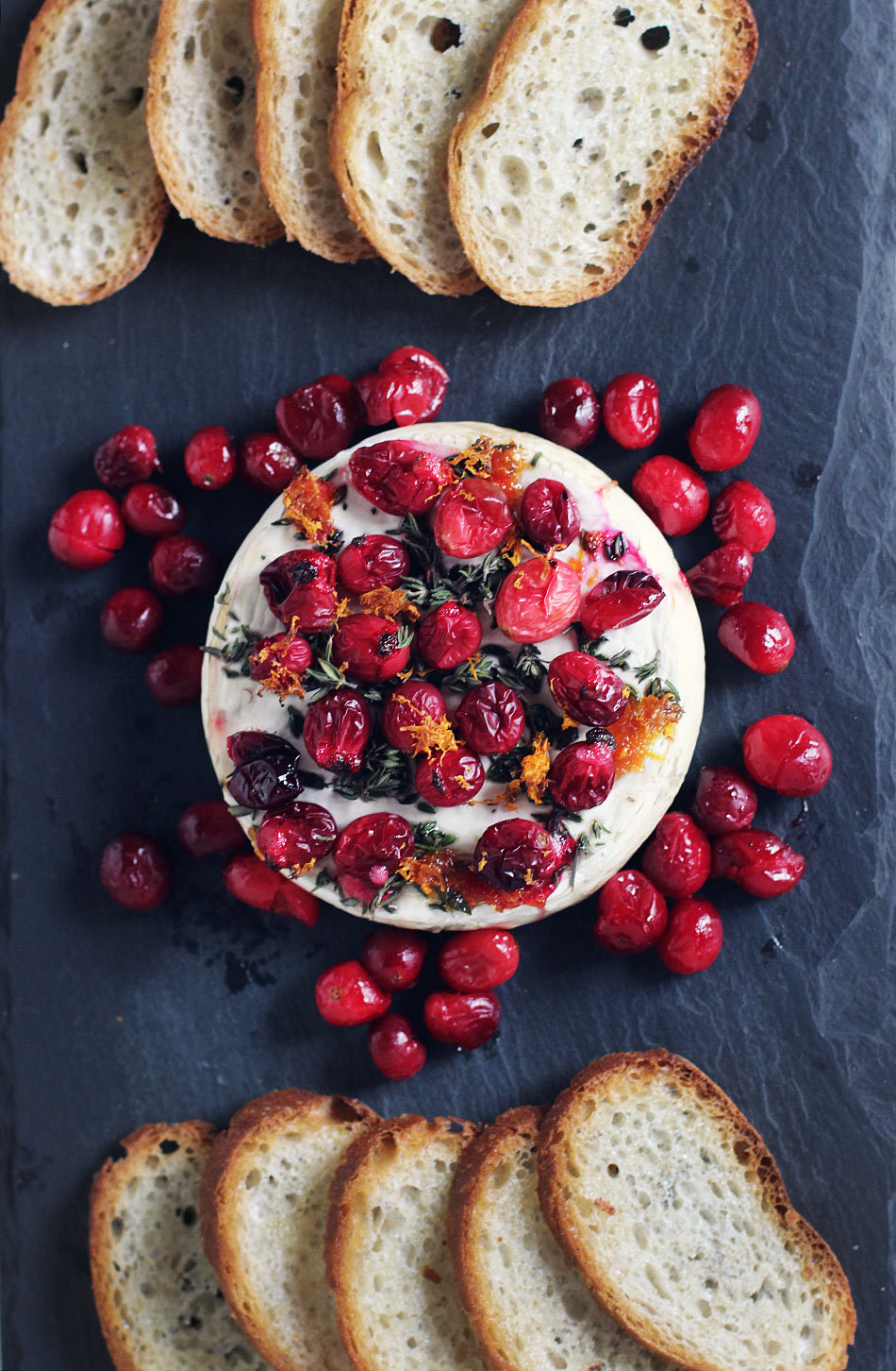 Baked Brie with Maple-Roasted Cranberries