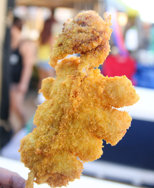 fried squid on a stick