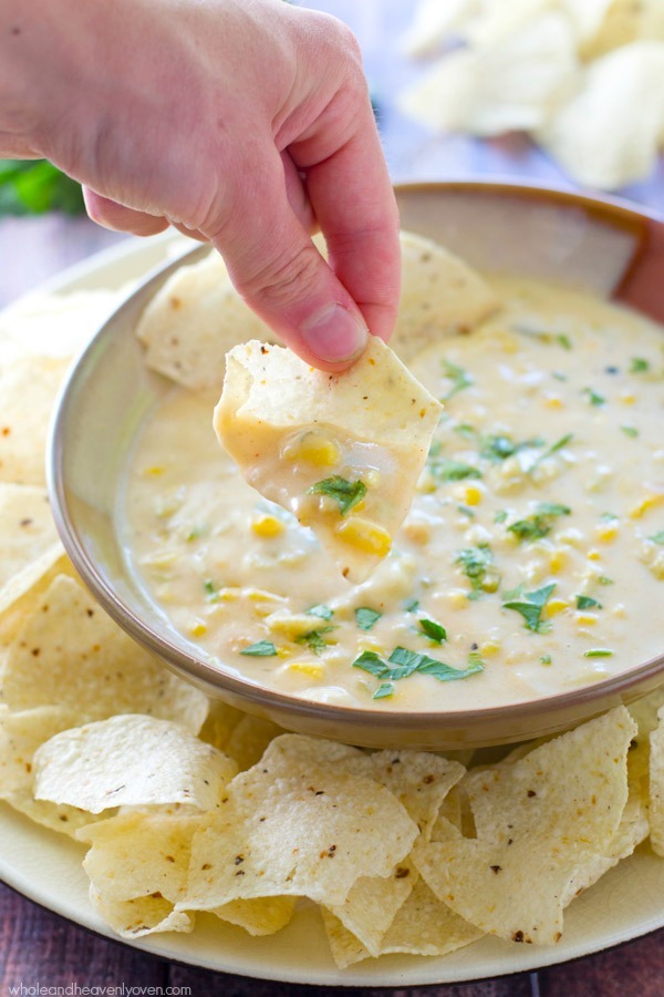 Green Chile Sweet Corn Queso Dip