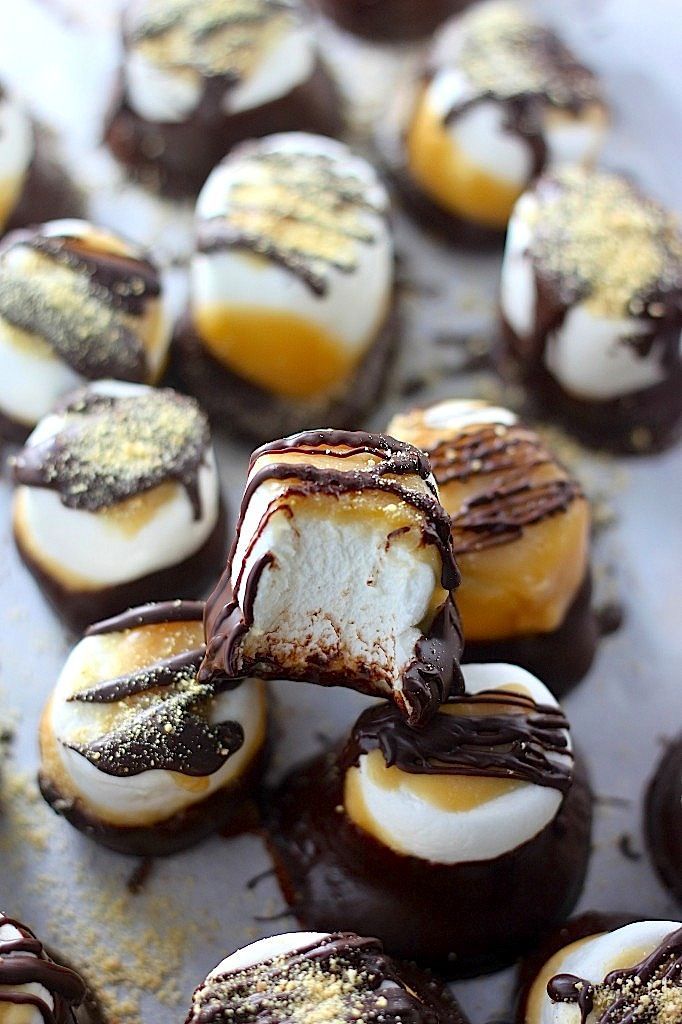 Dark Chocolate Salted Caramel Dipped Marshmallows Baker by Nature